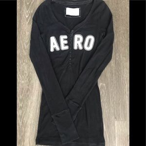 💖Aeropostale Black Henley size Small💖